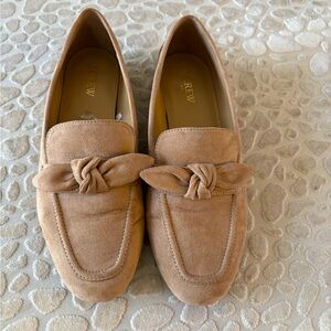 J. Crew Tan Suede Knot Loafers